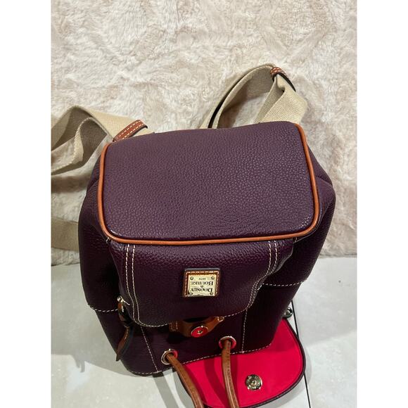 Dooney & Bourke Murphy Small Pebble Leather Backpack Burgundy Tassel EUC Bag main image 4